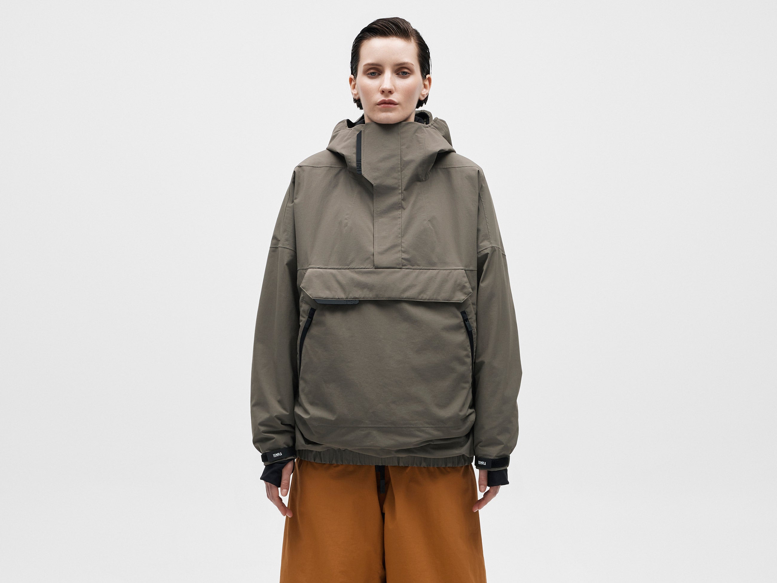 【BAON】[unisex] Tincho Glossy String Hood Anorak Dysydent Thermal Anorak - Bungee Cord
